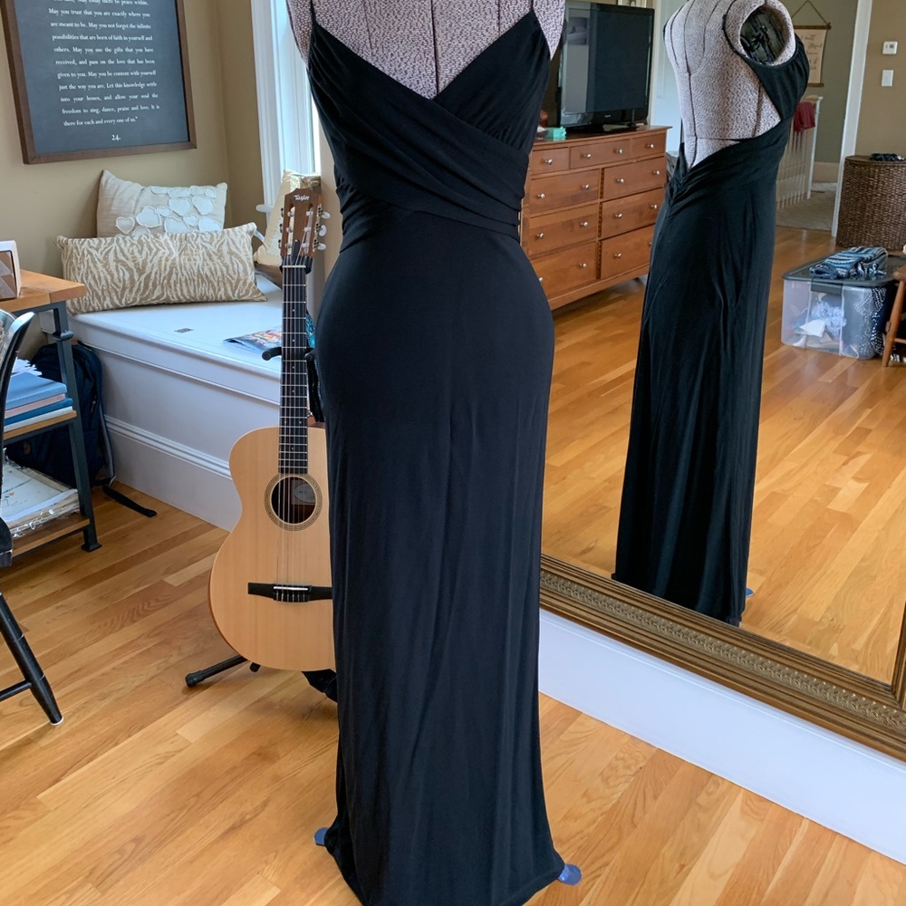 BCBG Full length black gown.